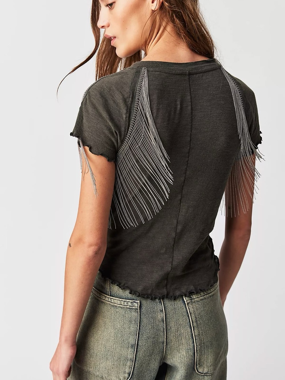Free People Bang Bang fringe tee - Picture 3 of 10